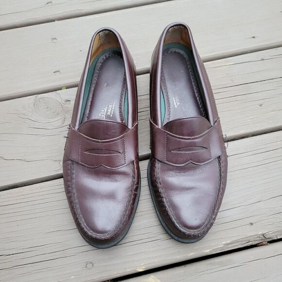 Vintage 90s y2k Brown Leather Moc Toe Moccasin Slip-on Driving Penny Loafers 9‎ main image 8